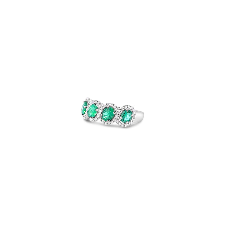 Five Stone Cluster Ring in Emerald